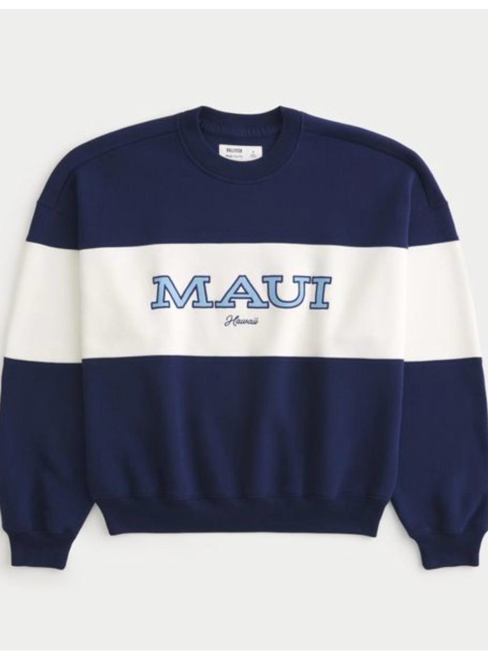Hollister Navy & White Crewneck Sweatshirt